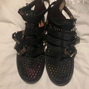 Jeffrey Campbell mesh buckle sneakers